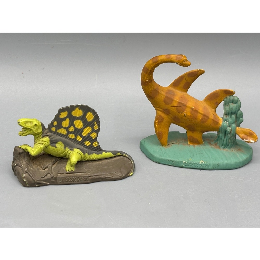 Set of 2 Jurassic Park Dimetrodon Plesiosaurus 1993 Figures Set‎ Made in Macau